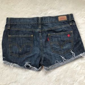 🌹Levi’s Boyfriend 513 Red Star Jean Shorts